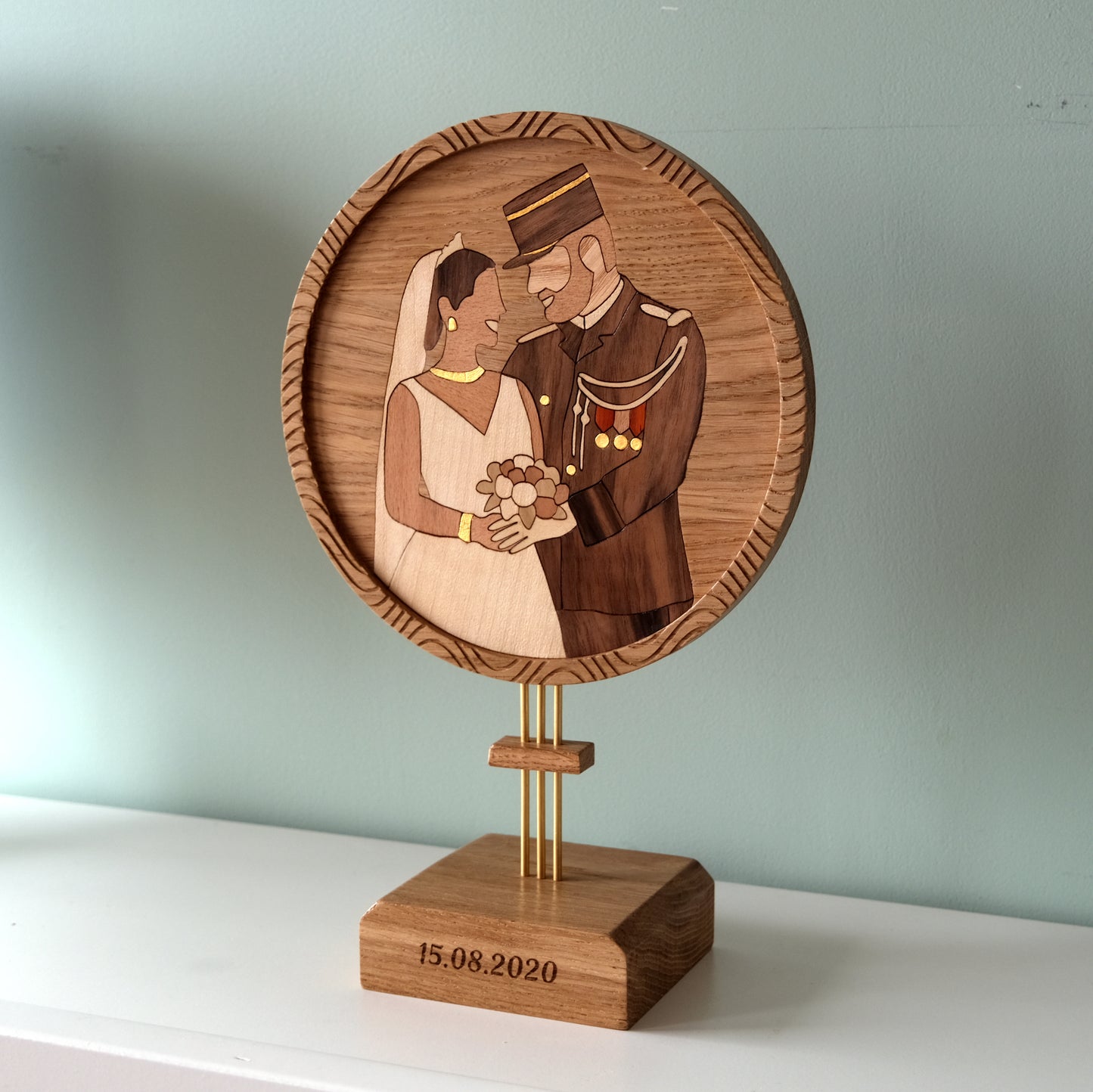 L'Inoubliable - Cadre en bois avec insert marqueté à partir de votre photo
