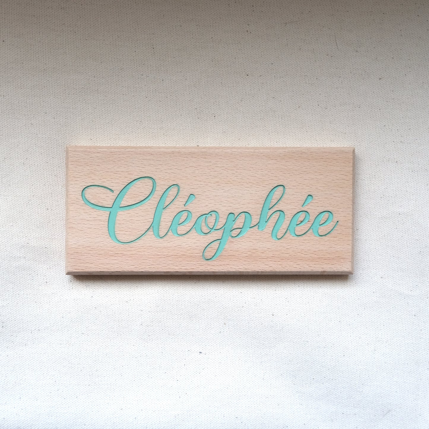 L'épuré - Plaque de porte personnalisée en bois de hêtre