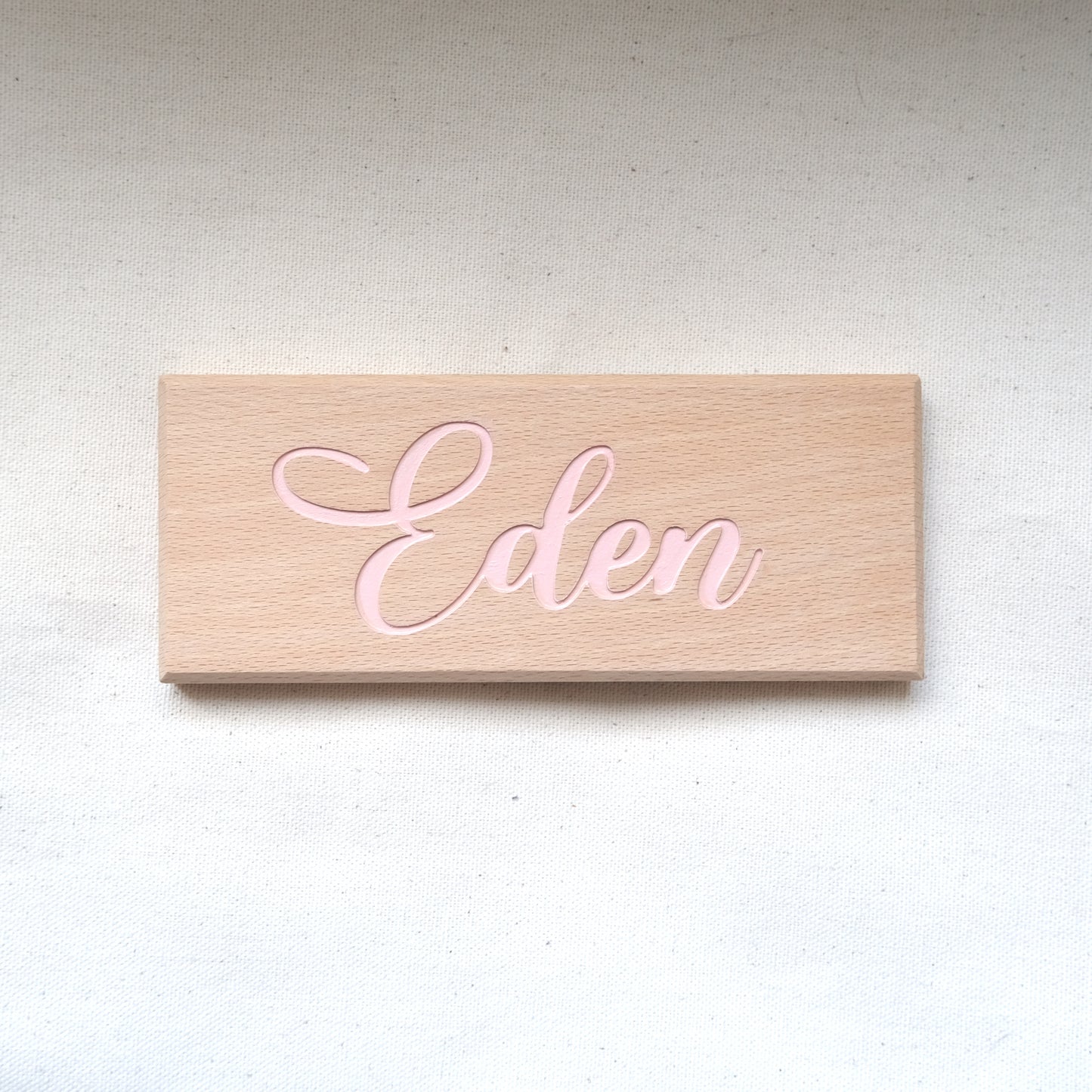L'épuré - Plaque de porte personnalisée en bois de hêtre