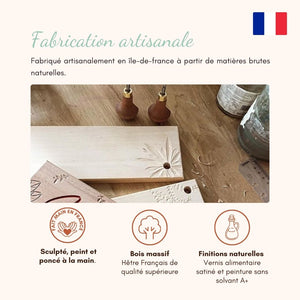 L'ambassadrice - Planche de présentation pour pics et brochettes apéritives en hêtre