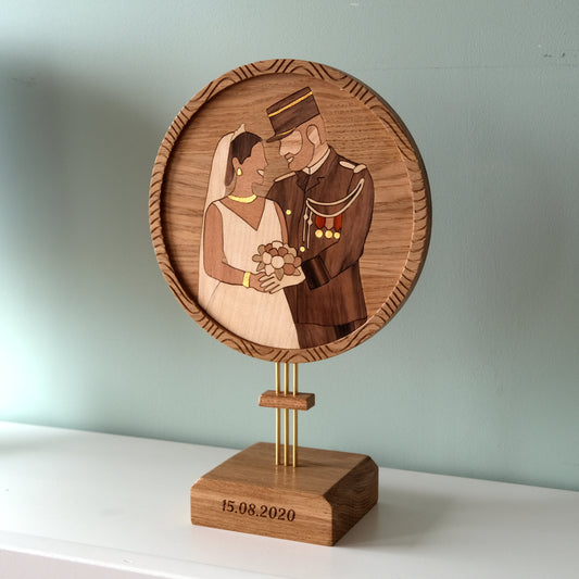L'Inoubliable - Cadre en bois avec insert marqueté à partir de votre photo