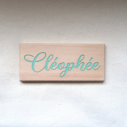 L'épuré - Plaque de porte personnalisée en bois de hêtre