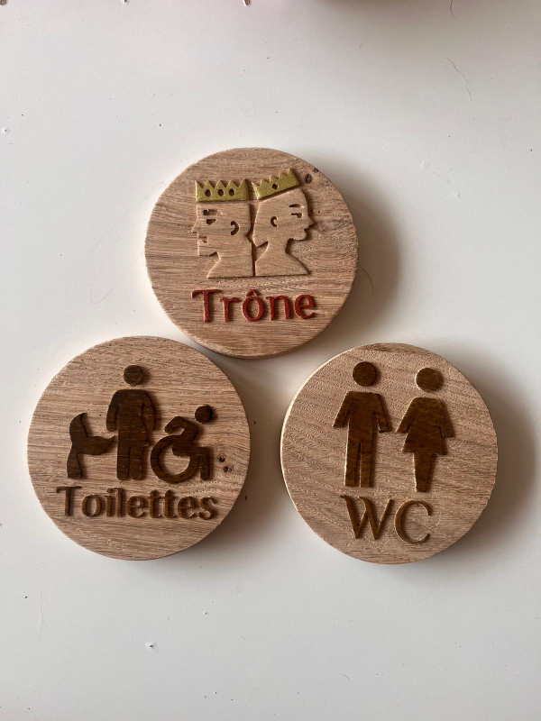 Plaque de porte signalétique Toilettes / WC